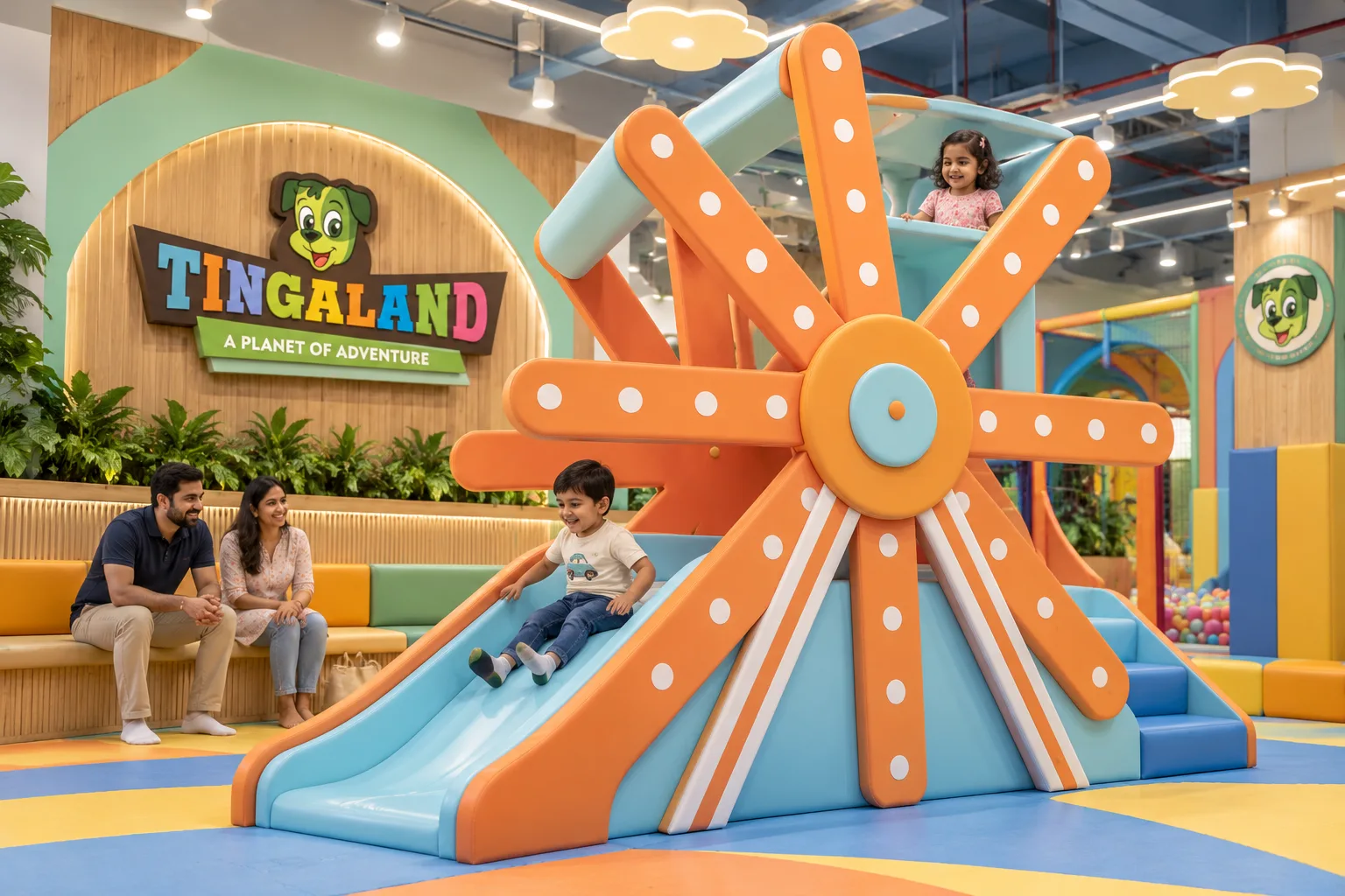 Full branded tingaland ferris wheel slide activity zone